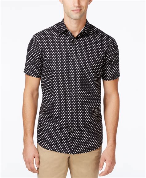 michael kors leaves short sleeve button down|michael kors jg512 slim.